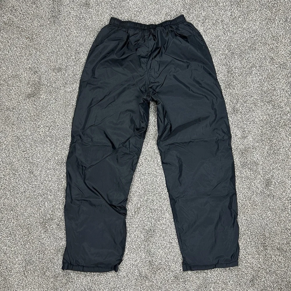 Vintage Nike Track Lined Pant Women M 8-10 Black Running Jogging Windbreaker Y2K